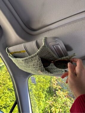 Green Crochet Sunglasses Holder